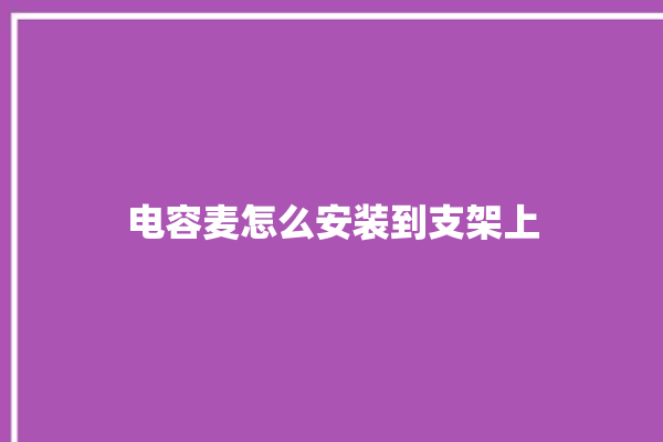 电容麦怎么安装到支架上