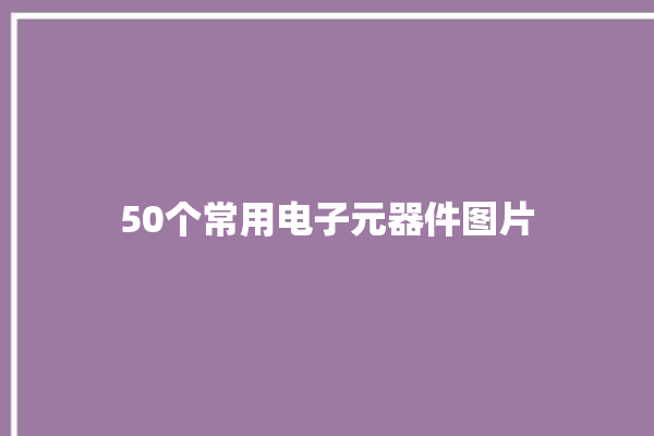 50个常用电子元器件图片