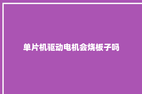 单片机驱动电机会烧板子吗