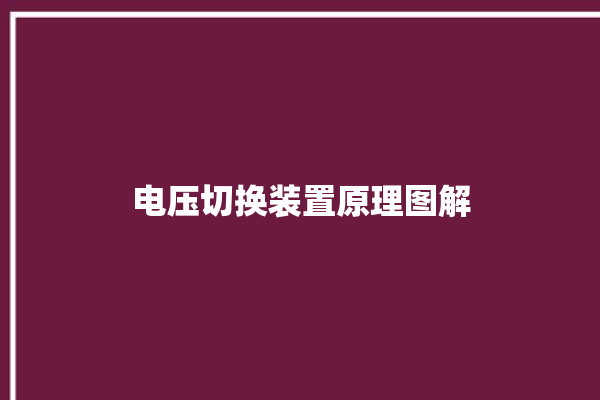 电压切换装置原理图解