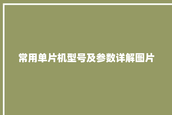 常用单片机型号及参数详解图片