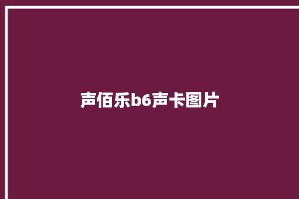 声佰乐b6声卡图片