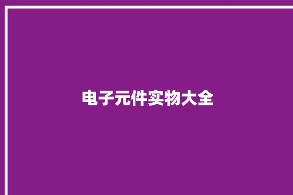 电子元件实物大全