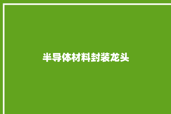 半导体材料封装龙头