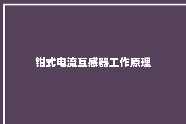 钳式电流互感器工作原理