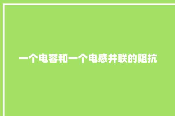 一个电容和一个电感并联的阻抗