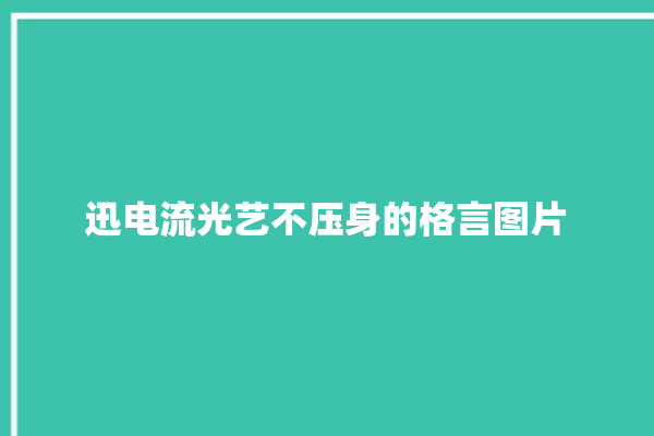 迅电流光艺不压身的格言图片