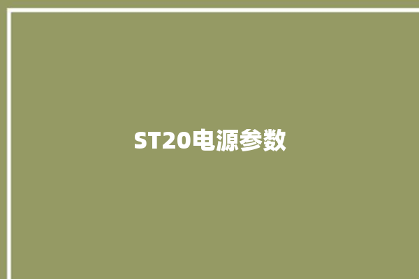 ST20电源参数