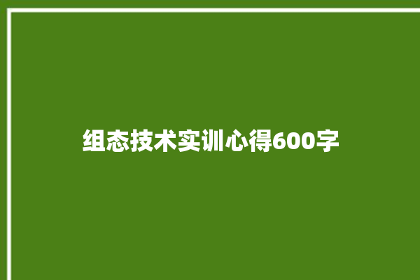 组态技术实训心得600字