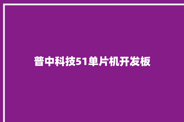 普中科技51单片机开发板