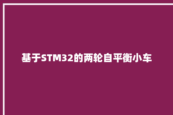 基于STM32的两轮自平衡小车