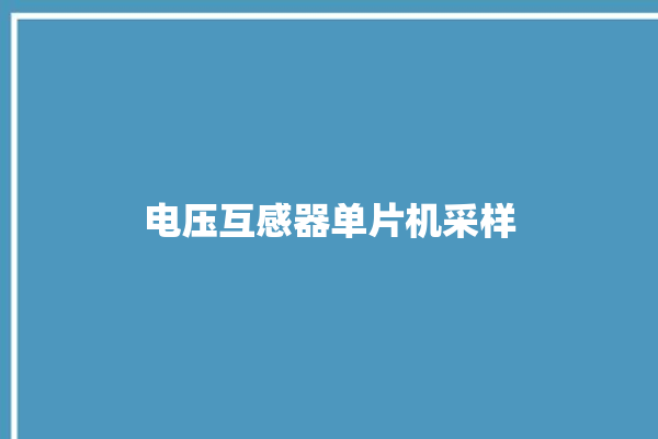 电压互感器单片机采样