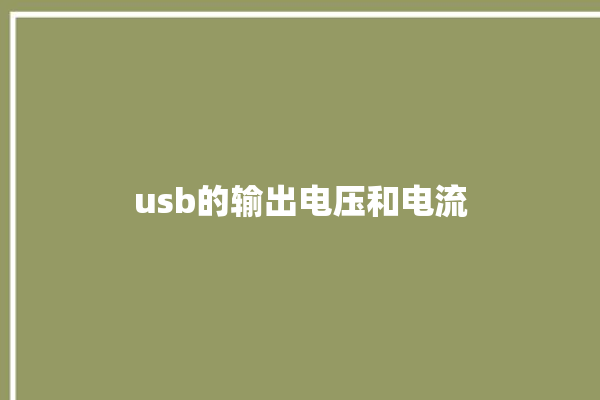 usb的输出电压和电流