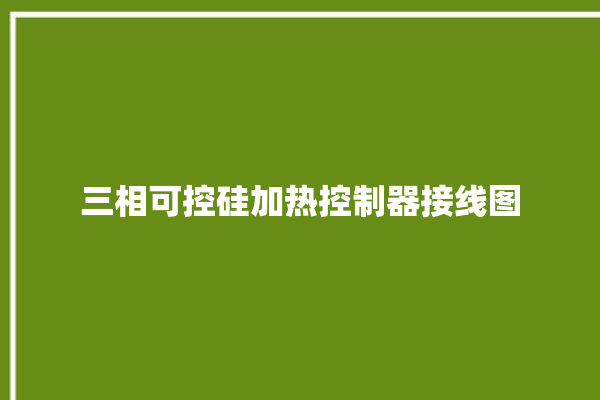 三相可控硅加热控制器接线图