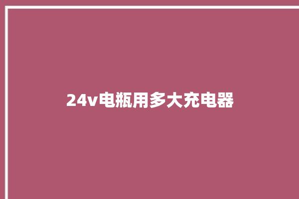 24v电瓶用多大充电器