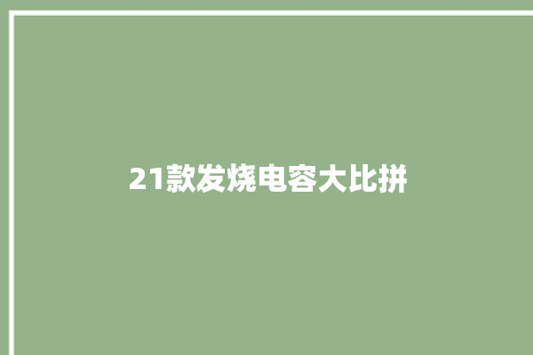 21款发烧电容大比拼