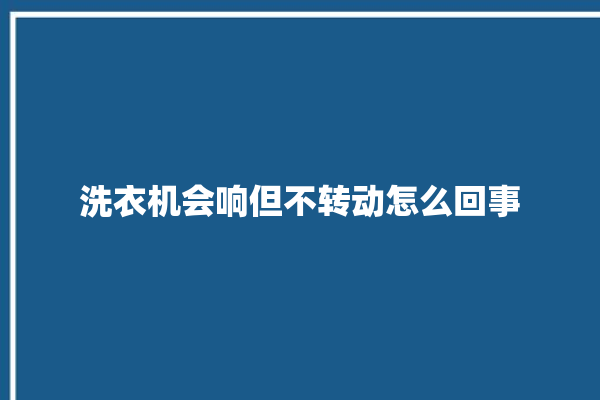 洗衣机会响但不转动怎么回事