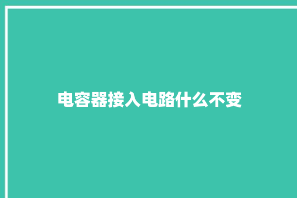 电容器接入电路什么不变