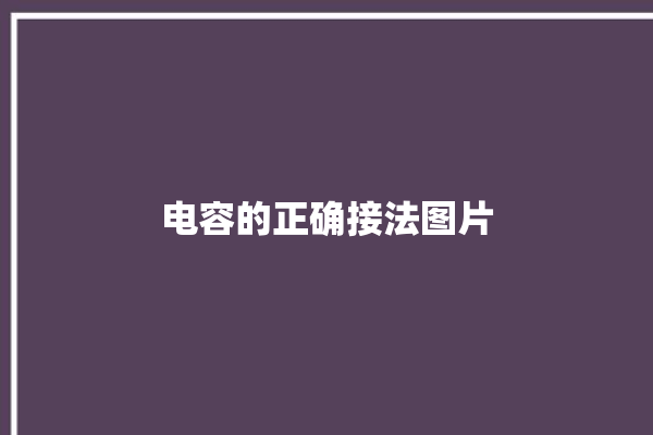 电容的正确接法图片