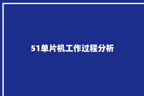 51单片机工作过程分析