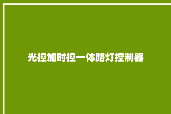 光控加时控一体路灯控制器