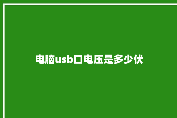 电脑usb口电压是多少伏