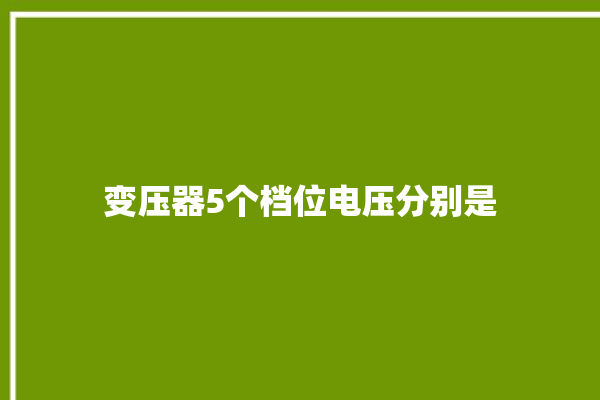 变压器5个档位电压分别是