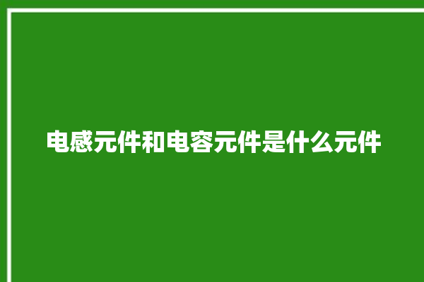 电感元件和电容元件是什么元件