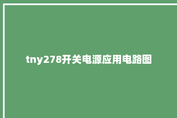 tny278开关电源应用电路图