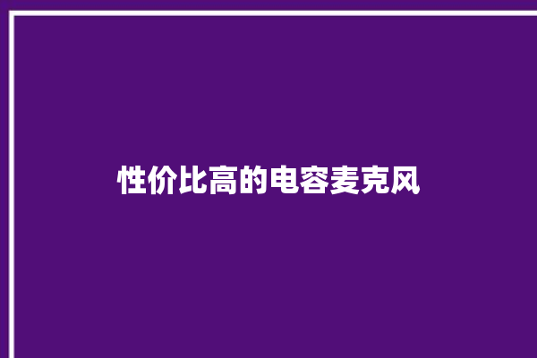 性价比高的电容麦克风