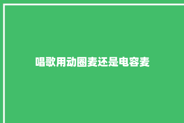 唱歌用动圈麦还是电容麦