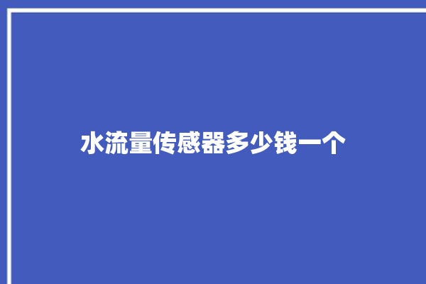 水流量传感器多少钱一个