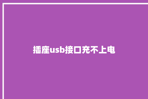 插座usb接口充不上电