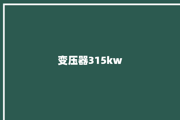 变压器315kw