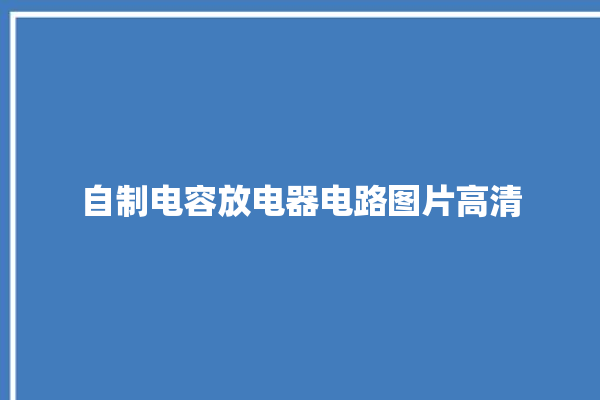 自制电容放电器电路图片高清