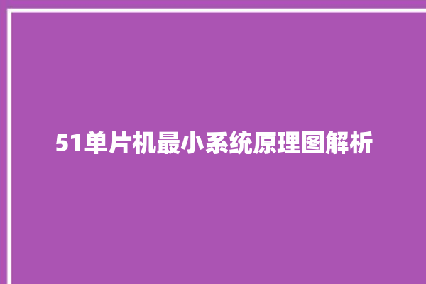 51单片机最小系统原理图解析