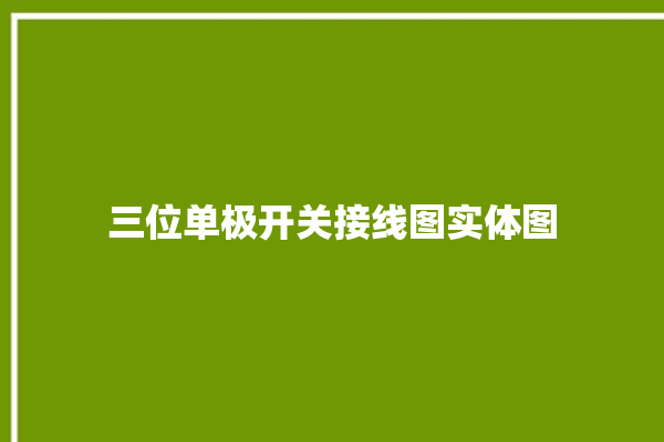 三位单极开关接线图实体图