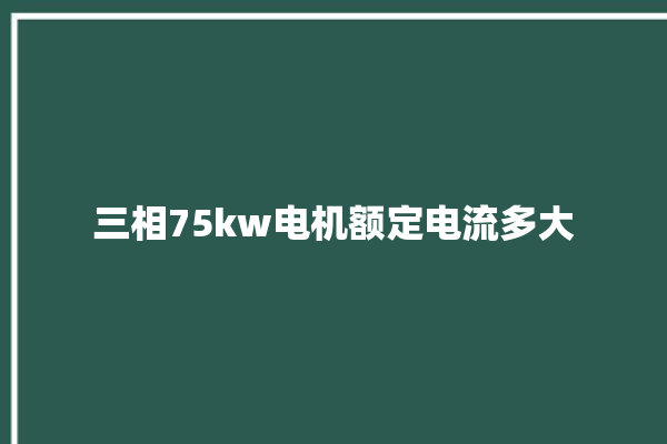 三相75kw电机额定电流多大