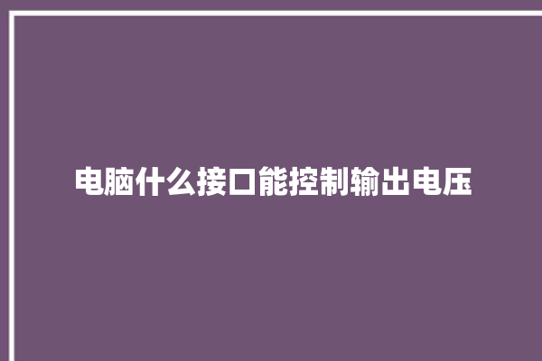 电脑什么接口能控制输出电压