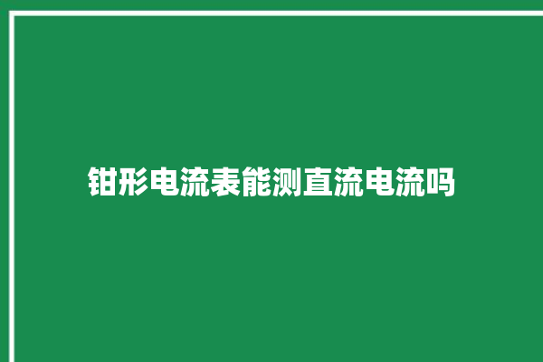 钳形电流表能测直流电流吗