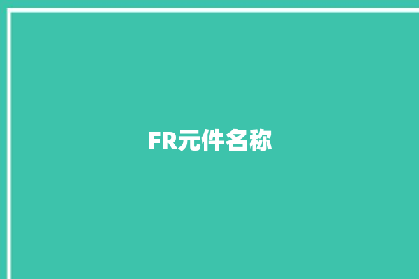 FR元件名称