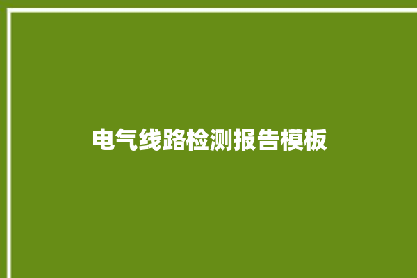 电气线路检测报告模板