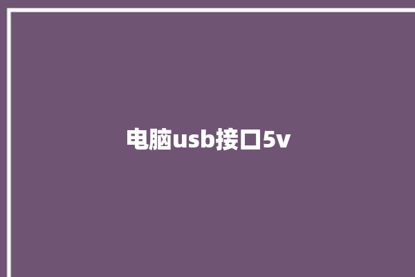 电脑usb接口5v