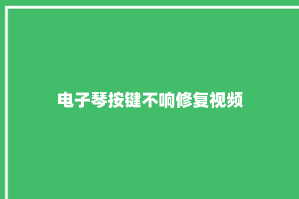 电子琴按键不响修复视频