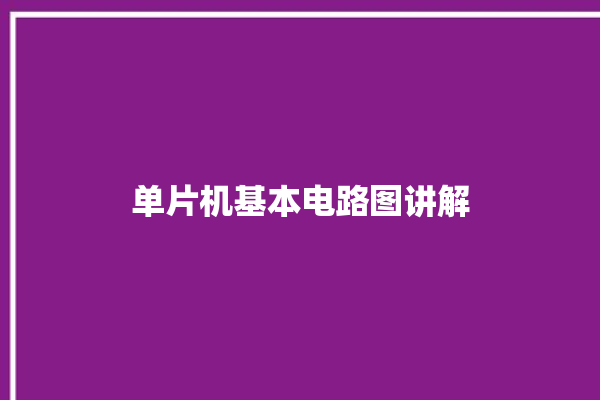 单片机基本电路图讲解