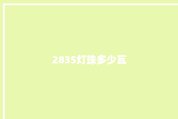 2835灯珠多少瓦