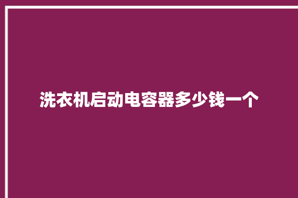 洗衣机启动电容器多少钱一个