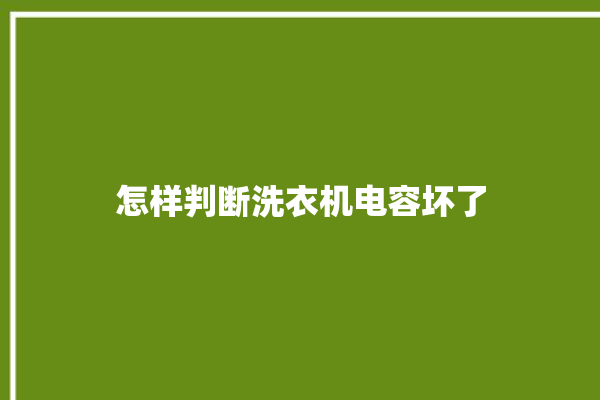 怎样判断洗衣机电容坏了