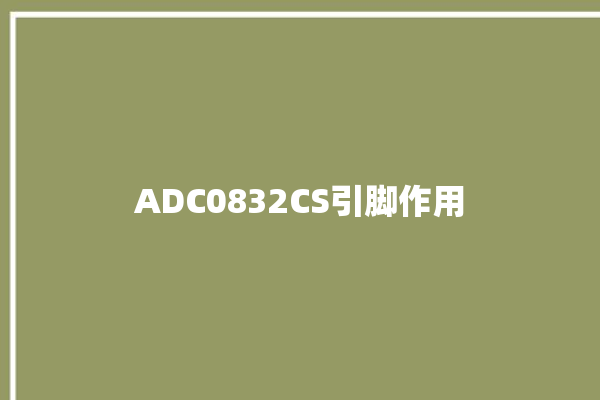 ADC0832CS引脚作用