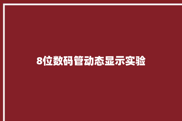 8位数码管动态显示实验